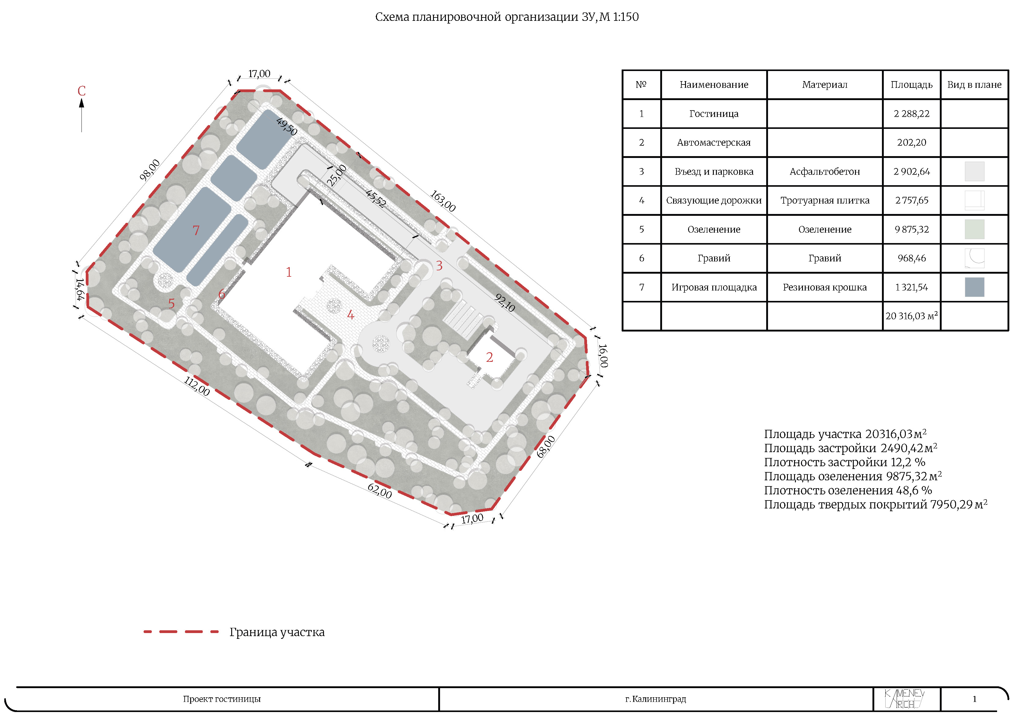 Проект гостиницы. Генплан